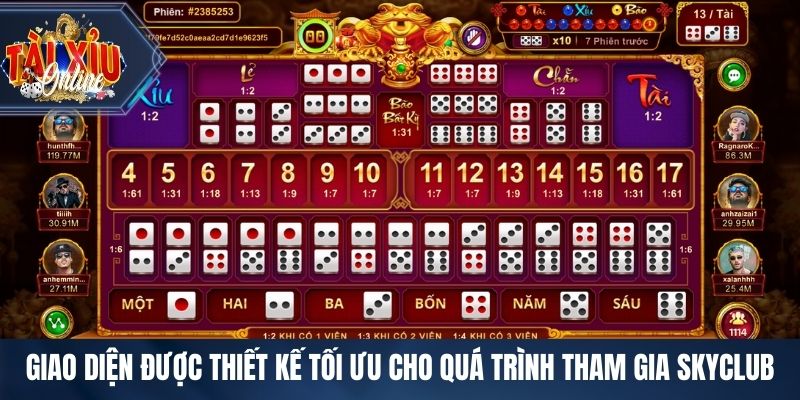 Giao diện được thiết kế tối ưu cho quá trình tham gia SKYCLUB