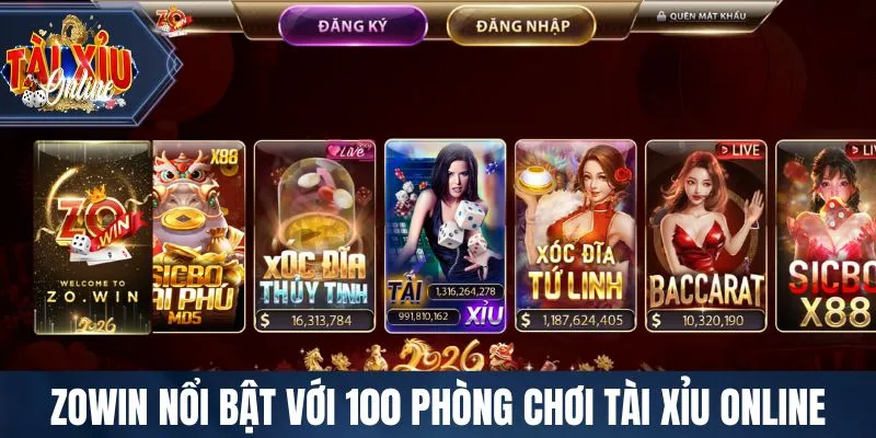 Tài Xỉu Online ZOWIN nổi bật với 100 phòng chơi Tài Xỉu Online
